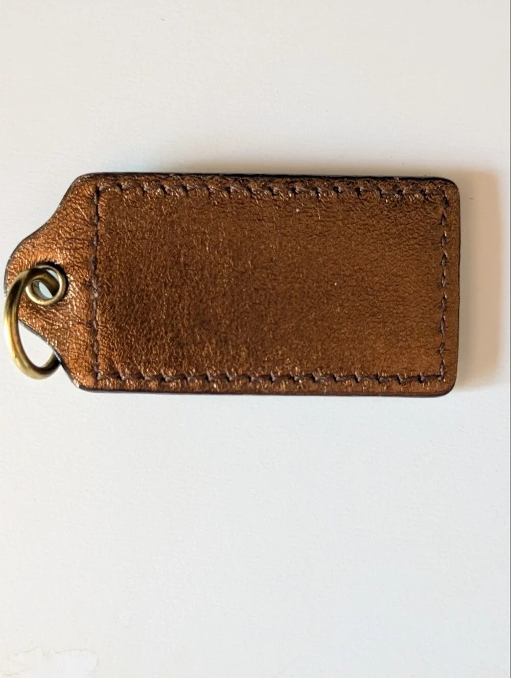 Coach Metallic Bronze Leather Hang Tag 2.75” Large Bag Charm Replacement